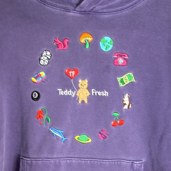 Teddy Fresh Everything I Love Hoodie Purple Size Large - Picture 2 of 6